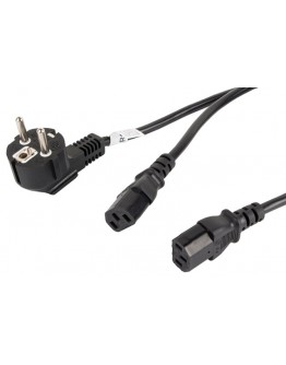 Lanberg CEE 7/7 -> 2X IEC 320 C13 power cord 2m VD