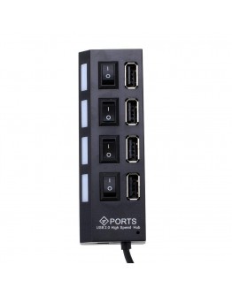 USB хъб No Brand, USB 2.0, 7 Порта, Черен - 12054