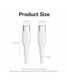 Vention Кабел USB 2.0 Type-C to Type-C - 1M White 3A Fast Charge - TAXWF