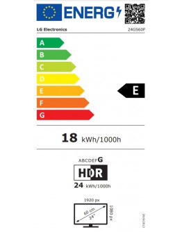 Монитор LG 24GS60F-B, UltraGear, 23.8 IPS, AG, 1ms GtG, 18
