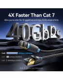 Vention Кабел LAN SFTP Cat.8 Patch Cable - 3.0M Black 40Gbps - IKABI