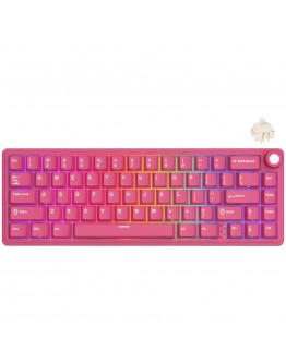 ROYAL KLUDGE R65 Berry Red Gaming Keyboard Cream