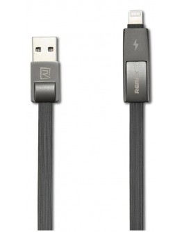 Кабел за данни 2 в 1, micro USB  Iphone Lighting, Remax, 1м, Черен - 14335