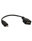 Кабел DeTech USB F - USB Micro, 30см, Черен -18080