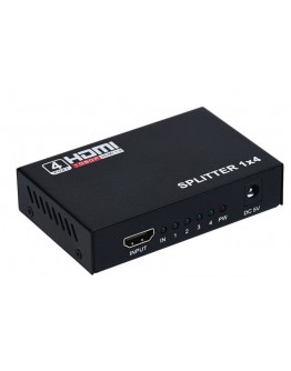 Сплитер от HDMI към 4 HDMI , със захранване, DeTech - 18263