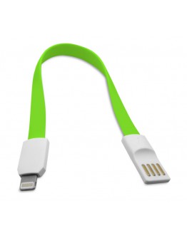 Кабел за данни DeTech Lightning - USB , iPhone 5/5s: 6,6S / 6plus,6S plus IPAD4/Mini, 22см, Flat, С магнит - 14247