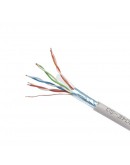 Кабел DeTech Network FTP CAT 5 E, Сив, С медно жило, 305m - 18404