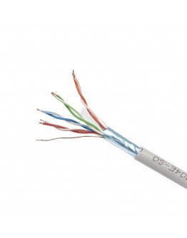 Кабел DeTech Network FTP CAT 5 E, Сив, С медно жило, 305m - 18404