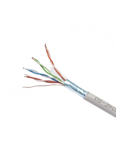 Кабел DeTech Network FTP CAT 5 E, Сив, С медно жило, 305m - 18404