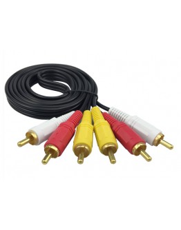 Кабел DeTech 3RCA - 3RCA, High Quality, 1.5m - 18042