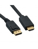 Кабел DeTech DP HDMI M/M, 14+1 cooper, 5м, Черен - 18275