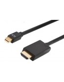 Кабел DeTech Mini DP - HDMI M/M, 14+1 cooper, 5м, Черен - 18281