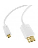 Кабел DeTech HDMI - HDMI Micro, 1.5m, Бял - 18136