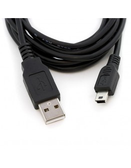 Кабел DeTech USB - USB Mini, 1.5m, Черен - 18071