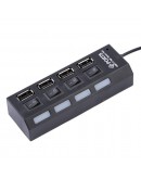 USB хъб No Brand, USB 2.0, 7 Порта, Черен - 12054