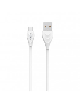 Кабел за данни DeTech DE-24M, Micro USB, 1.0m, Бял - 14126