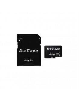 Карта памет DeTech Micro SDHC-I, 4GB, Class 10 + Адаптер - 62041