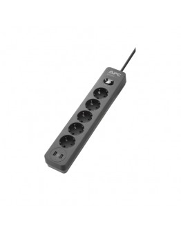 APC Essential SurgeArrest 5 Outlet 2 USB Ports Bla
