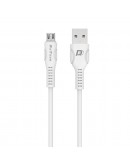 Кабел за данни DeTech DE-C27M, Micro USB, 1.0m, Бял - 40109