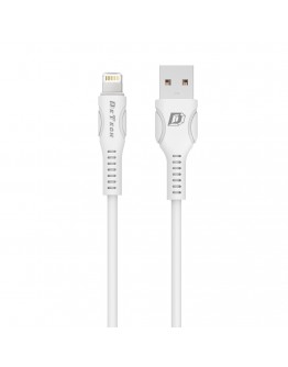 Кабел за данни DeTech DE-C27i, Lightning (iPhone 5/6/7/SE), 1.0m, Бял - 40110