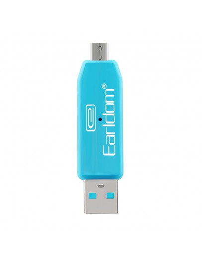 Преходник Earldom ET-OT05, USB F към Micro USB, Четец за карти, OTG, Различни цветове - 40170