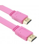 Кабел DeTech HDMI - HDMI M/М, 3m, Flat, Розов -18146