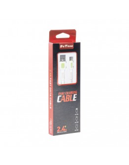 Кабел за данни DeTech DE-C36M, Micro USB, 1.0m, Бял - 40191