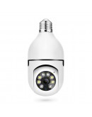 Смарт охранителна камера No brand PST-F1-3MP, 3.0Mp, PTZ, За фасунга E27, Wi-Fi, Tuya Smart, Бял - 91029