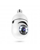 Смарт охранителна камера No brand PST-F1-3MP, 3.0Mp, PTZ, За фасунга E27, Wi-Fi, Tuya Smart, Бял - 91029
