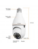 Смарт охранителна камера No brand PST-F1-3MP, 3.0Mp, PTZ, За фасунга E27, Wi-Fi, Tuya Smart, Бял - 91029