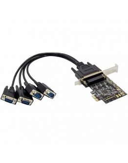 Контролер No brand, PCI-E x1, Serial port, Нископрофилен, 4 Порта - 17757