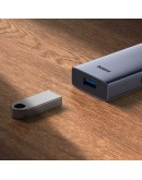 USB хъб Baseus UltraJoy, 5 Порта, Type-C към 4xUSB 3.0, PD, 0.22m, Сив - 12076