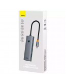 USB хъб Baseus UltraJoy, 5 Порта, Type-C към 3xUSB 3.0, RJ45, PD Сив - 12071