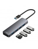 USB хъб Baseus UltraJoy, 4 Порта, USB към 4xUSB 3.0, 0.15m, Сив - 12072