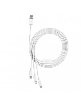 Кабел за зареждане Baseus Superior, 3 в 1, Micro USB, Lightning, Type-C, 1.0m, Бял - 40438