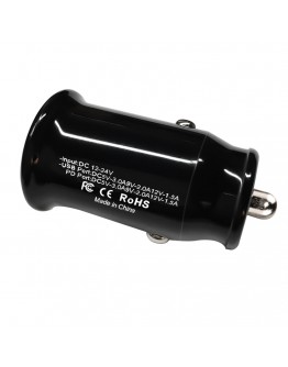 Makki зарядно за кола Fast Charger Car - Type-C + USB QC3.0  20W - MAKKI-CC20W02-BK