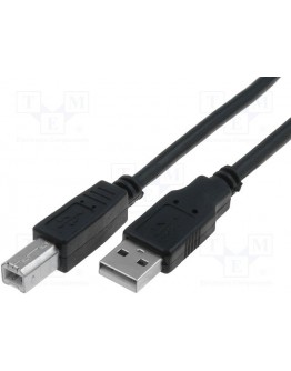 VCom Кабел USB 2.0 AM / BM Black - CU201-B-1.8m