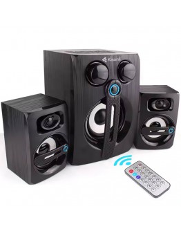 Тонколони Kisonli TM-9000A, Bluetooth, USB, AUX, SD, FM, 12W+2x5W, Черен - 22219