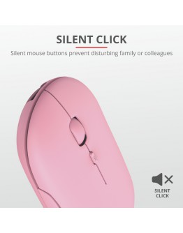 TRUST Puck Wireless & BT Rechargeable Mouse Pink