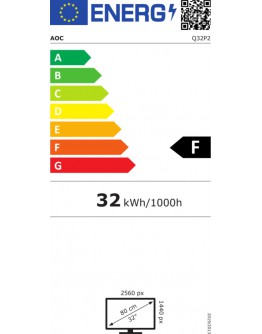 Монитор AOC Q32P2, 31.5 IPS WLED, 2560x1440@75Hz, 4ms GTG,