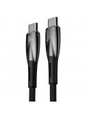 Кабел за данни Baseus Glimmer, Type-C - Type-C, 100W, PD, 1.0m, Черен - 40483