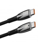 Кабел за данни Baseus Glimmer, Type-C - Type-C, 100W, PD, 1.0m, Черен - 40483