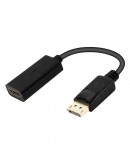 Преходник DeTech, DisplayPort - HDMI, Черен - 17858
