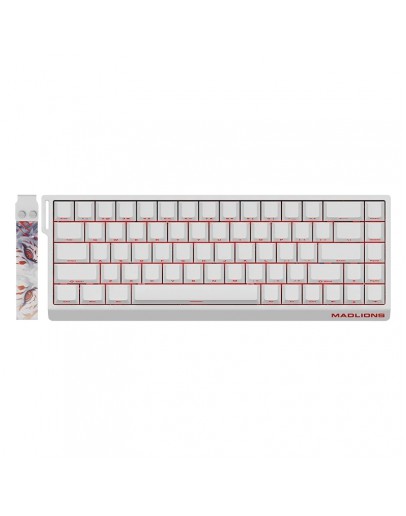 Madlions професионална геймърска механична клавиатура Professional Gaming Mechanical Keyboard MAD 68 R White- 8K, Kunlun Magnetic Switches [Linear]