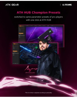 ATK професионална геймърска механична клавиатура Professional Gaming Mechanical Keyboard RS6 Ultra - 8K, TTC RGB Magneto [Linear] - Night Hunter