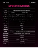 ATK професионална геймърска механична клавиатура Professional Gaming Mechanical Keyboard RS6 Ultra - 8K, Gateron Jade Gaming [Linear] - Sakura Warrior