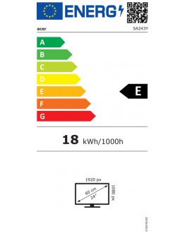 Монитор Acer SA243YG0bi, 23.8 FHD (1920x1080) IPS, ZeroFra