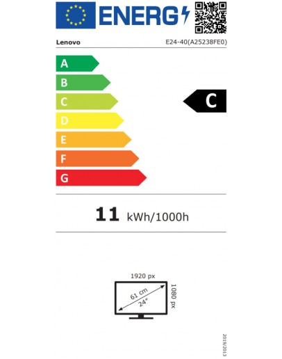 Монитор Lenovo ThinkVision E24-40 23.8 IPS, WLED, 16:9, 19