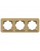 Тройна рамка DeTech DE-9223-83,Хоризонтална, За вграждане, 222x80, Златист - 75055
