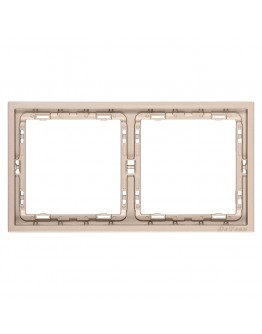 Двойна рамка DeTech DE-9227-82, Хоризонтална, Мат, За вграждане, 151x80, Златист - 75130
